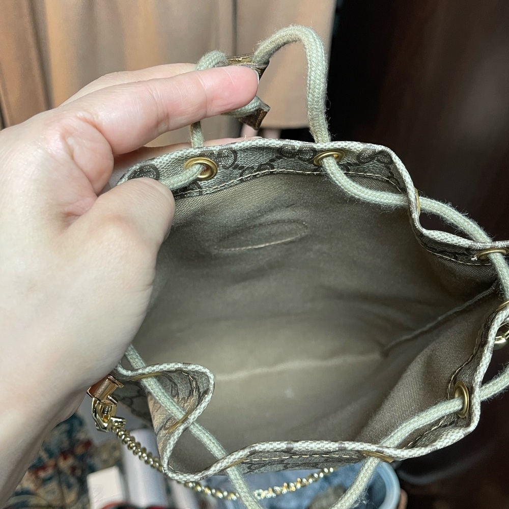 Authentic Gucci vintage GG canvas drawstring bag 97.19.303 (Q100) - Picture 13 of 16